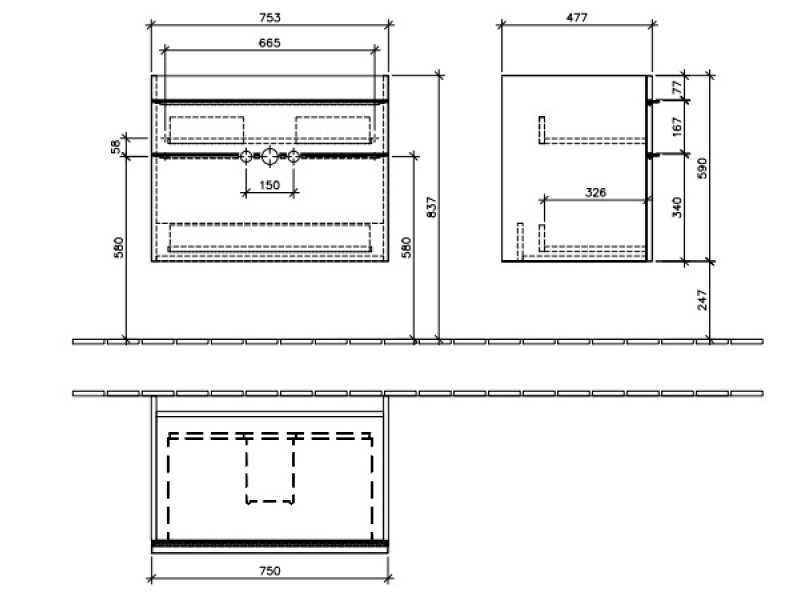 Купить Тумба под раковину Villeroy&Boch Venticello A925 01DH