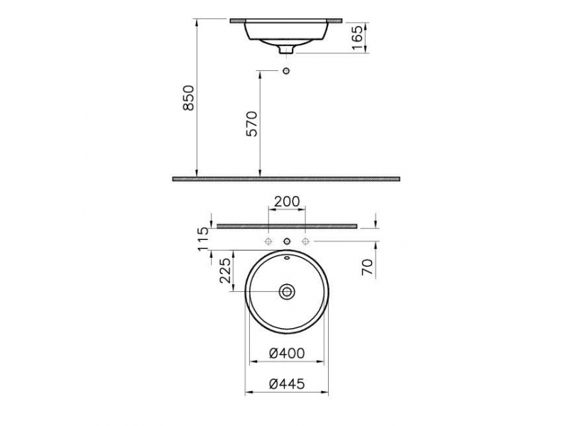 Купить Раковина Vitra Metropole 5940B403-1082 45 см встраиваемая снизу, с переливом, Vitra Clean