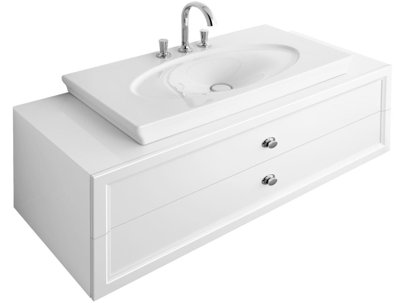 Купить Тумба Villeroy & Boch La Belle под раковину A58310DJ 135 x 54 x 42 см, подвесная, белый глянцевый