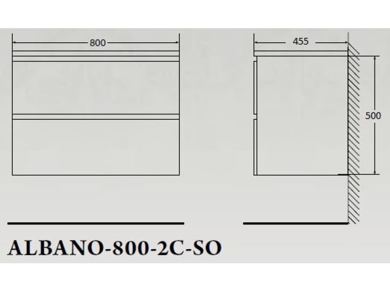 Купить Тумба под раковину BelBagno Albano-800 ALBANO-800-2C-SO-RR искусственный камень, цвет бежевый