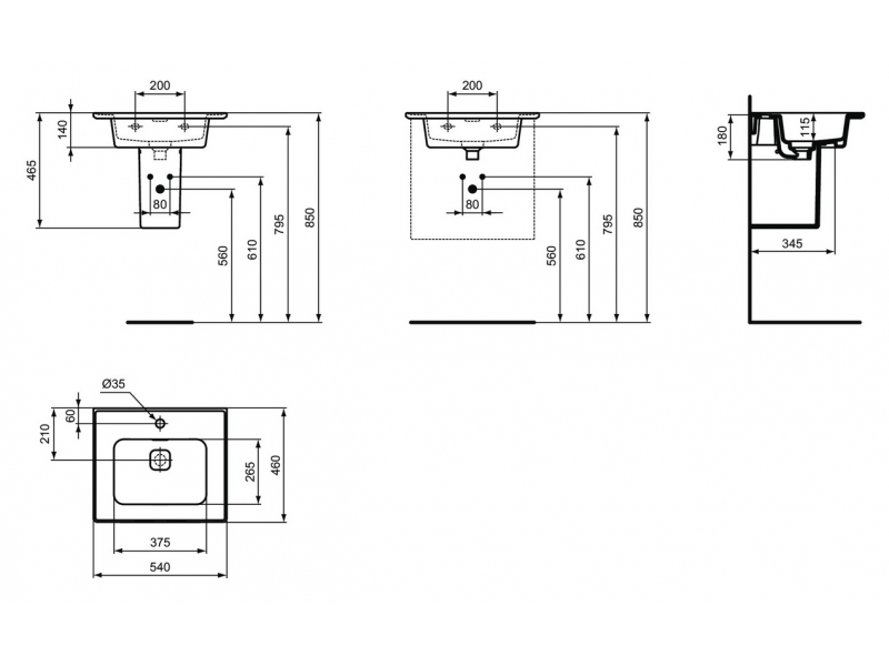 Купить Раковина Ideal Standard Strada II Vanity 54 см, белый, T298801