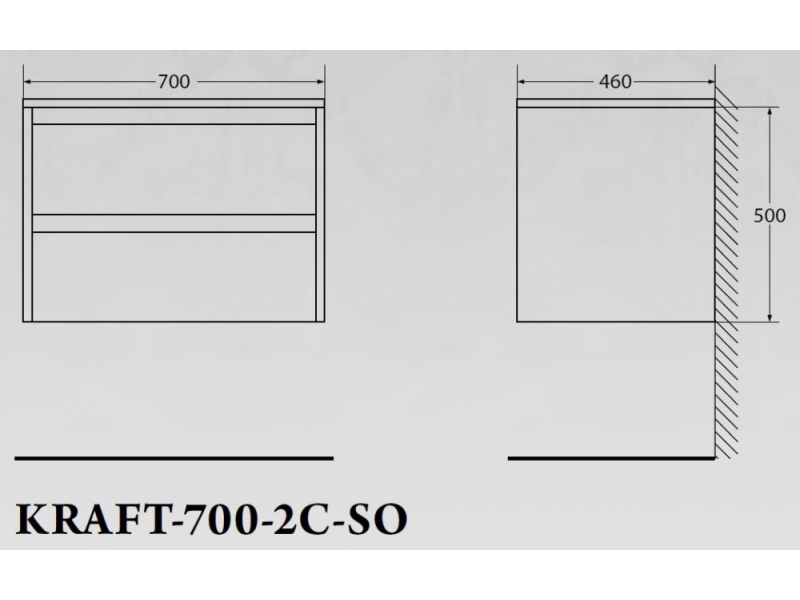 Купить Тумба под раковину BelBagno Kraft KRAFT-700-2C-SO-RT, подвесная