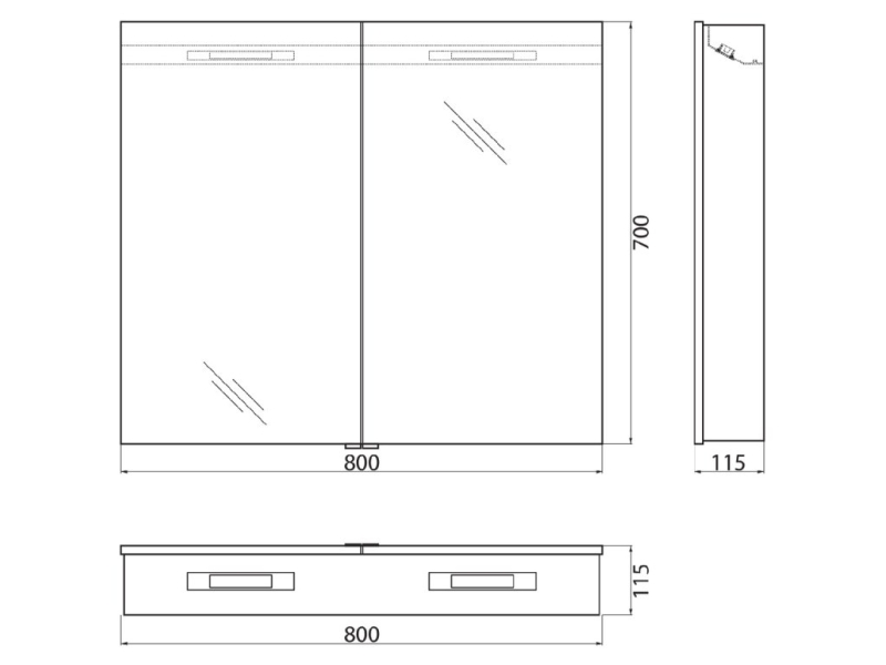 Купить Зеркальный шкаф BelBagno, 80 см, SPC-2A-DL-BL-800