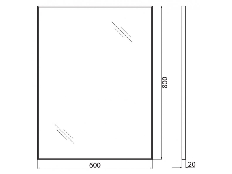 Купить Зеркало BelBagno SPC-AL-600-800 Nero, 60 х 80 см, алюминиевая рама чёрная