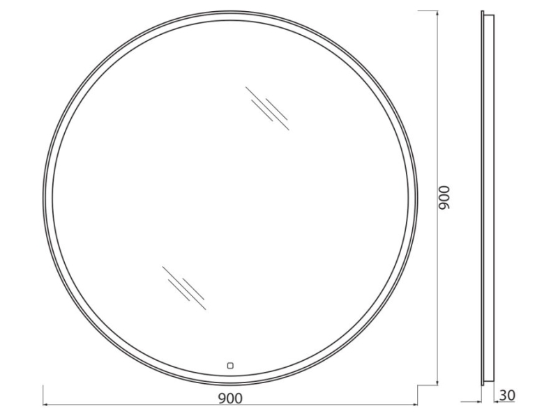 Купить Зеркало BelBagno SPC-RNG-900-LED-TCH-WARM 90 x 90 см с подсветкой, сенсорным выключателем и подогревом