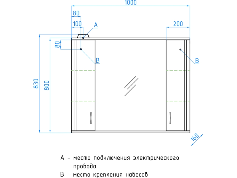 Купить Зеркало-шкаф Style Line Эко Стандарт Панда 100/С ЛС-00000239, 100 см, подвесное, белое