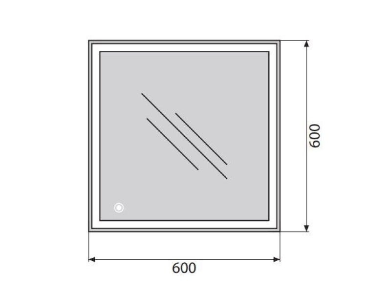 Купить Зеркало BelBagno SPC-GRT-600-600-LED-TCH, 60 x 60 см, со встроенным светильником и сенсорным выключателем