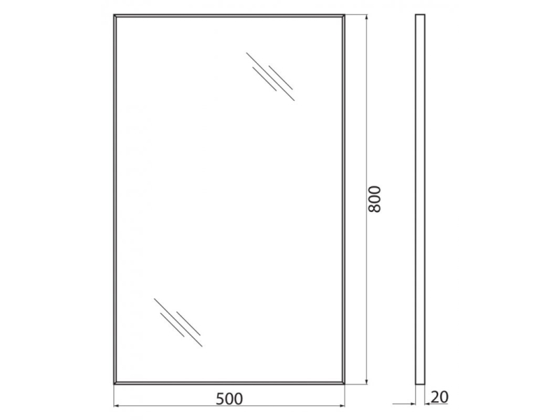 Купить Зеркало BelBagno SPC-AL-500-800, 50 х 80 см, алюминиевая рама хром