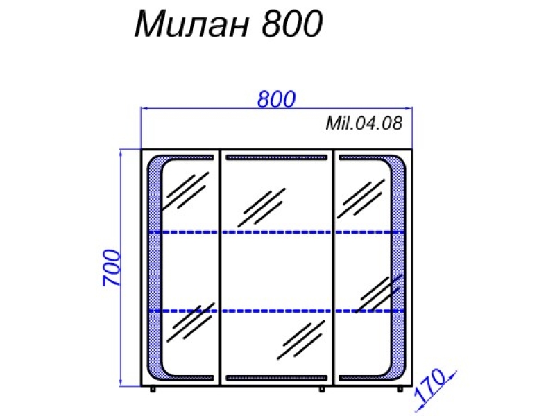 Купить Зеркальный шкаф Aqwella Milan, 80 см, с подсветкой, белый, Mil.04.08