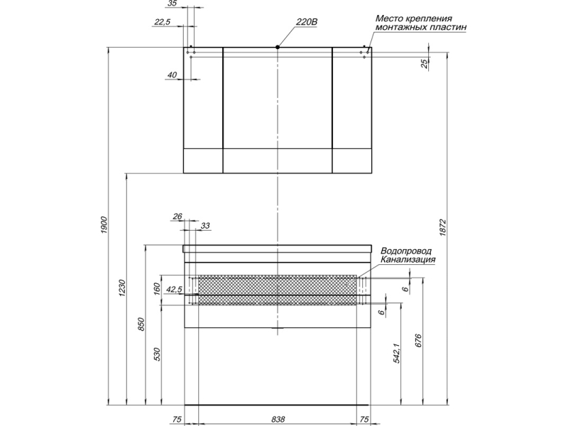 Купить Зеркало-шкаф Aquanet Нота 100 (камерино) 00159111, цвет венге