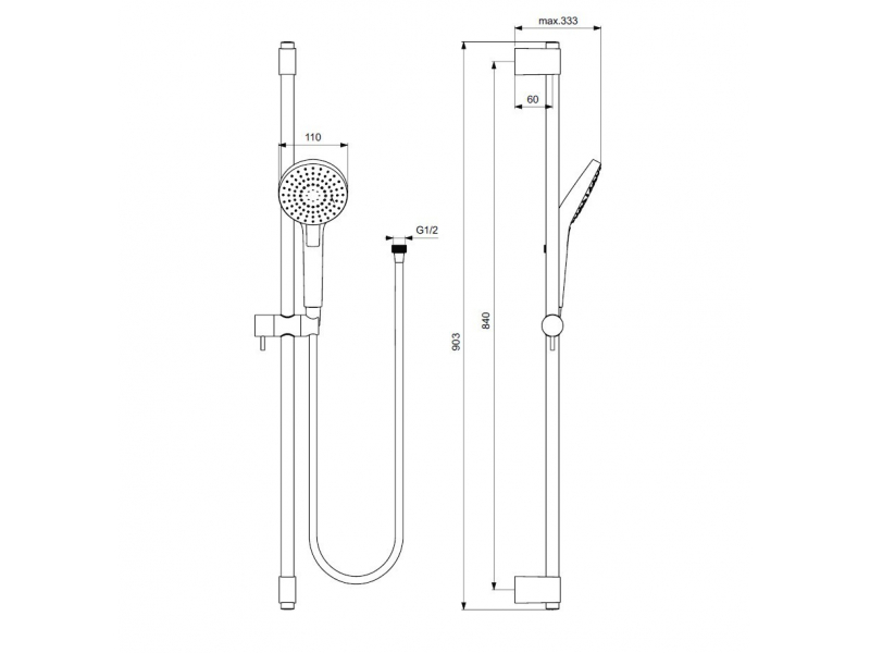 Купить Душевой гарнитур Ideal Standard Idealrain B2237AA