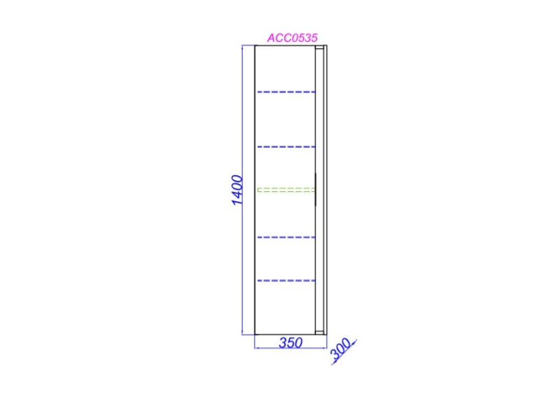 Купить Пенал Aqwella Accent 35 см, подвесной, дуб золотой, универсальный, ACC0535DZ