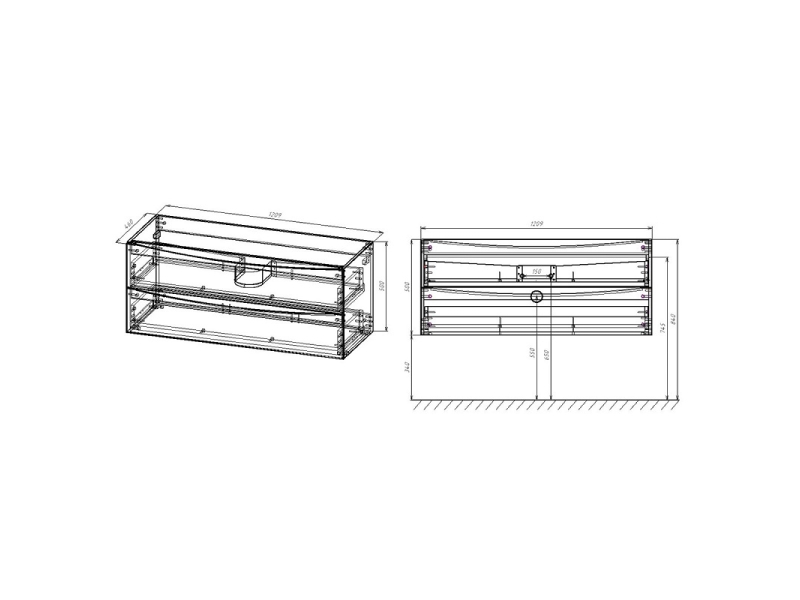 Купить Тумба под раковину Vincea Mia 120 см, подвесная, дерево, VMC-2MC120RW