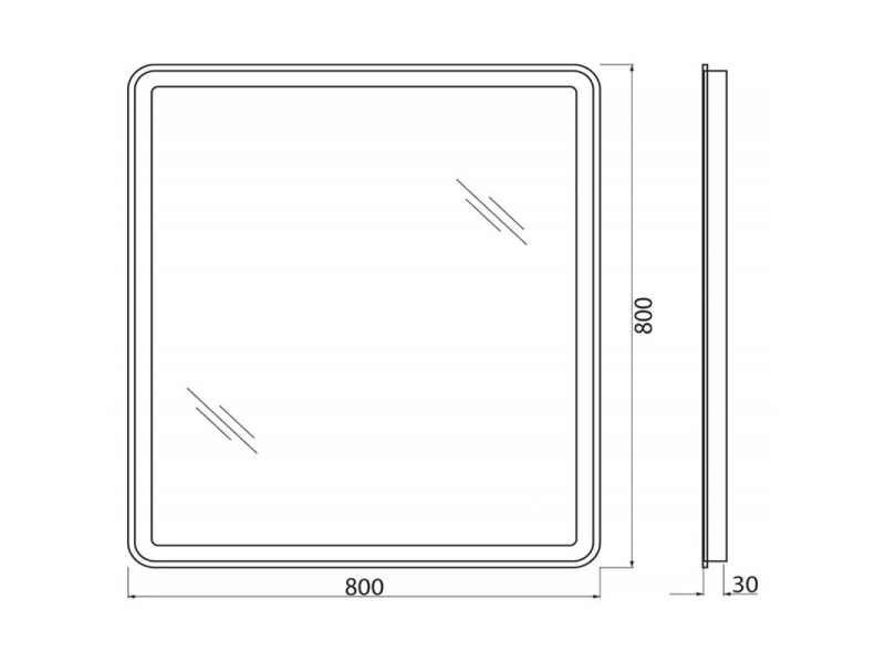 Купить Зеркало BelBagno 80x80 см со встроенным светильником и сенсорным выключателем и подогревом, SPC-MAR-800-800-LED-TCH-WARM