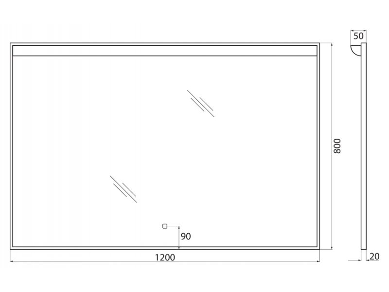 Купить Зеркало BelBagno SPC-UNO 120 см, с подсветкой, белый, SPC-UNO-1200-800-TCH