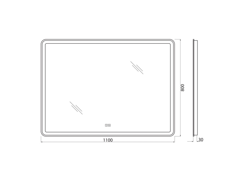 Купить Зеркало BelBagno Marino SPC-MAR-1100-800-LED-TCH-WARM 110 см, светодиодная подсветка, с сенсорным выключателем, с подогревом