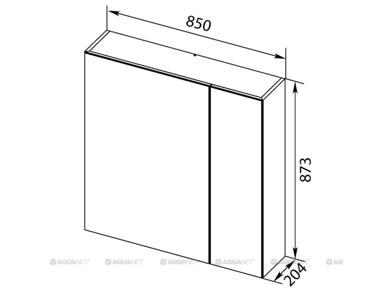 Купить Зеркальный шкаф Aquanet Нью-Йорк 85см, орех, 00203954