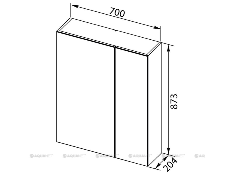 Купить Зеркальный шкаф Aquanet Нью-Йорк 70 00203952, цвет орех