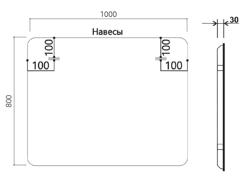 Купить Зеркало Vincea 100х80см, LED c сенсорным выключателем и диммером, VLM-3MA100