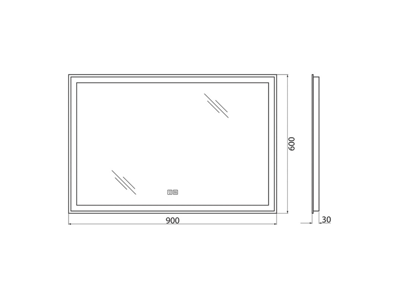 Купить Зеркало BelBagno 90 x 60 см со встроенным светильником, сенсорным выключателем и подогревом, SPC-GRT-900-600-LED-TCH-WARM