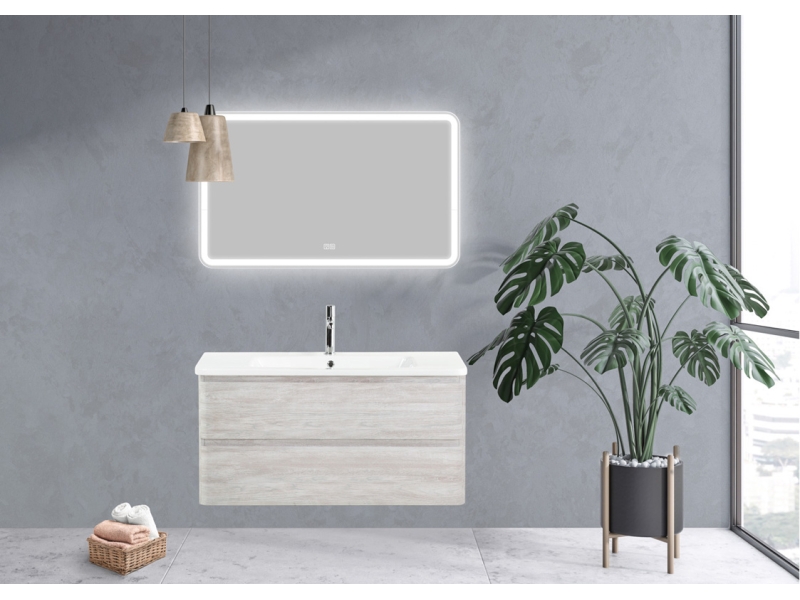 Купить Зеркало BelBagno Marino SPC-MAR-1000-600-LED-TCH-WARM 100 см, светодиодная подсветка, с сенсорным выключателем, с подогревом