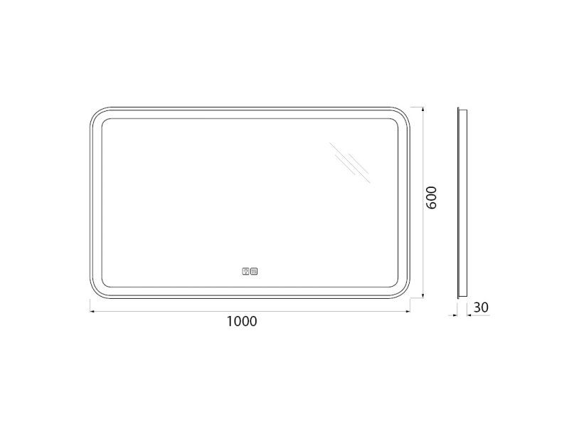 Купить Зеркало BelBagno Marino SPC-MAR-1000-600-LED-TCH-WARM 100 см, светодиодная подсветка, с сенсорным выключателем, с подогревом