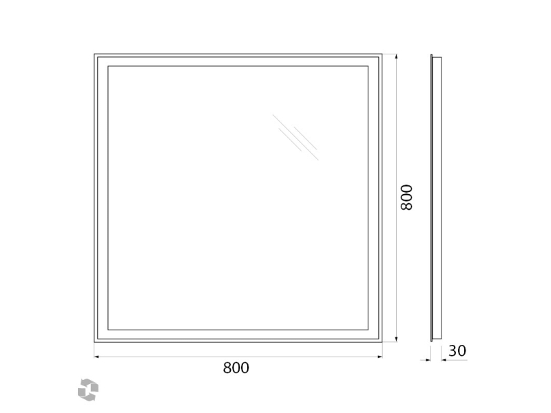 Купить Зеркало BelBagno SPC-GRT-800-800-LED-TCH-WARM 80 см, светодиодная подсветка, с сенсорным выключателем, с подогревом