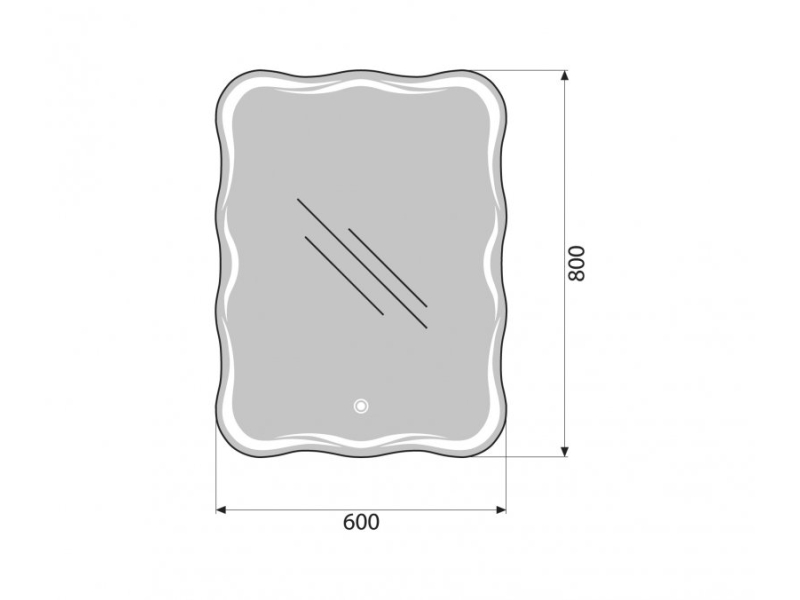 Купить Зеркало с встроенным светильником и сенсорным выключателем BelBagno SPC-OND-600-800-LED-TCH, 12W, 220-240V, 600x30x800