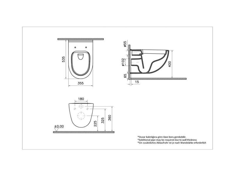 Купить Подвесной унитаз Vitra S40 SmoothFlush безободковый, белый, 7759B003-0075