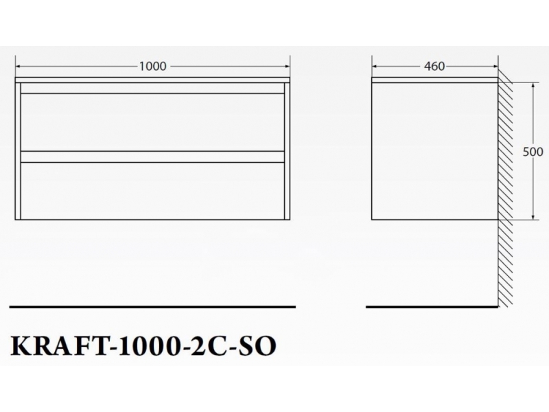 Купить Тумба под раковину BelBagno Kraft KRAFT-1000-2C-SO-RNN, подвесная