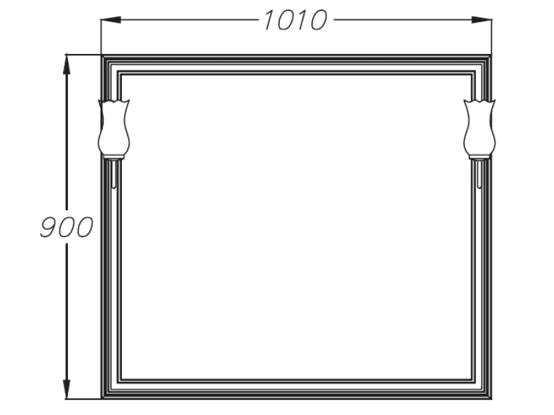 Купить Зеркало Opadiris Санрайз 105 см, слоновая кость, 00-00006380