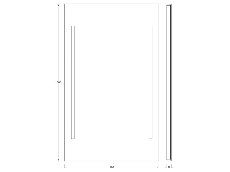 Купить Зеркало EVOFORM Ledline BY 2123 с 2-мя встроенными LED-светильниками 14,5 W 60х100 см