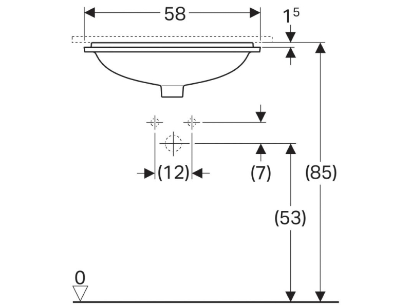 Купить Раковина Geberit Variform 500.766.01.2, 58 x 49 см, белая