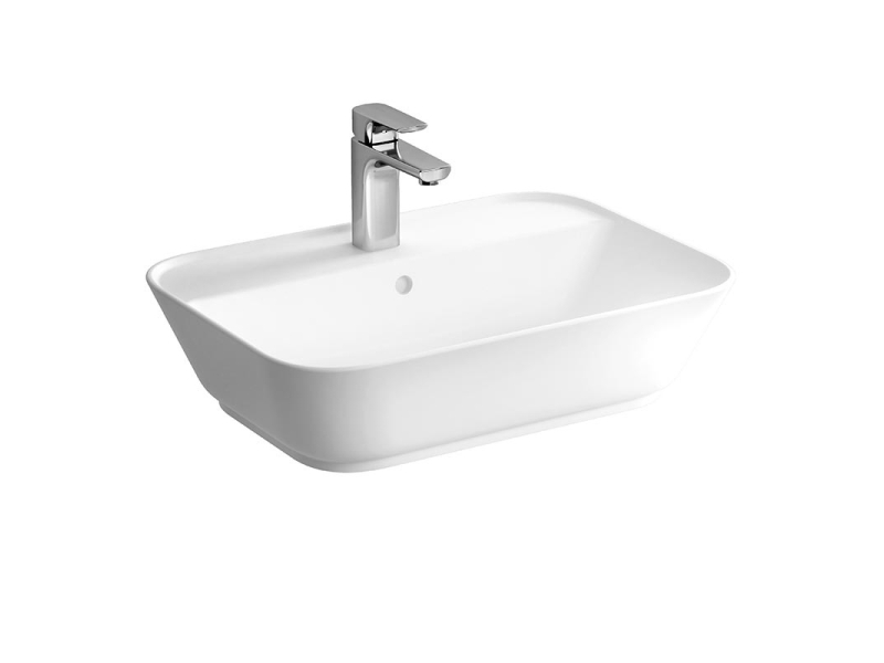 Купить Раковина Vitra Geo накладная 60 см, с переливом, белый, 7426B003-0001