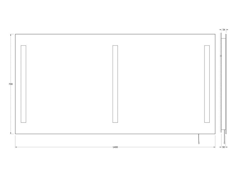 Купить Зеркало Ellux Linea LIN-A3 Led со встроенными светильниками