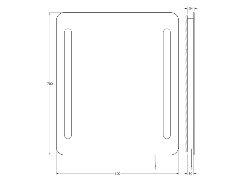 Купить Зеркало Ellux Linea LIN-B2 Led со встроенными светильниками