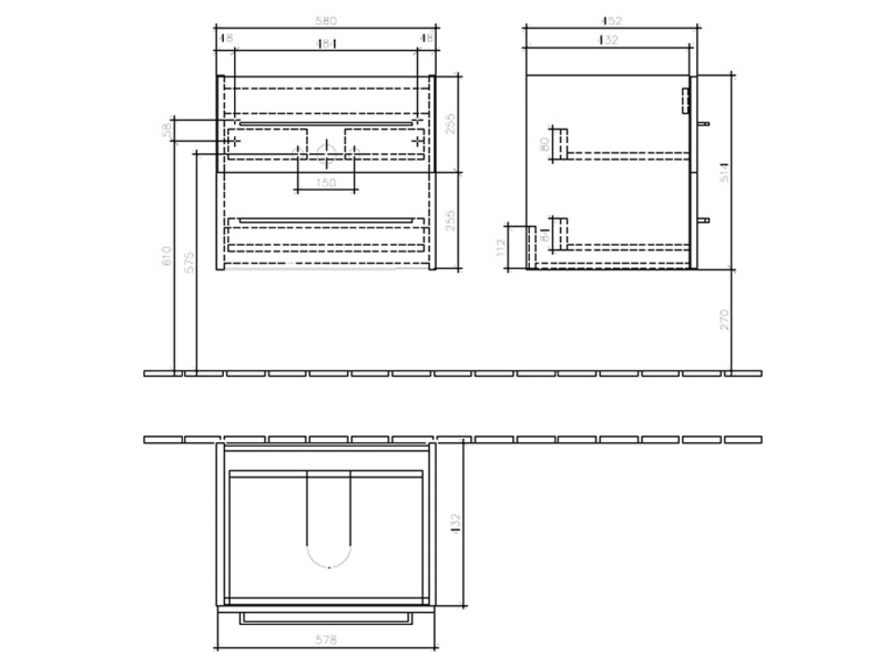 Купить Тумба под раковину Villeroy&Boch Avento A889 00B3, цвет Crystal Black