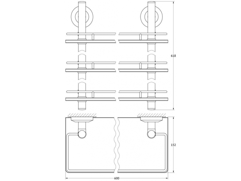 Купить Полка 3-х ярусная FBS Standard STA 070 длина 60 см