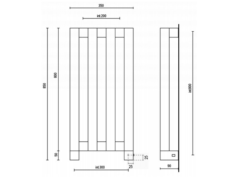 Купить Полотенцесушитель электрический Margaroli Cometa 8-580 BOX 85803004CRB, высота 85 см, ширина 35 см, хром