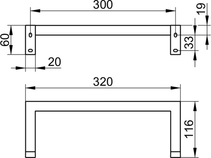 Купить Полотенцедержатель Keuco Edition 90 Square, 320 мм, хром, 19121010000