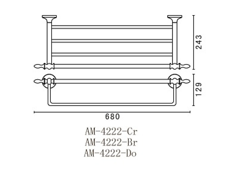 Купить Полка для полотенец Art&Max Bohemia AM-E-4222-Br, бронза