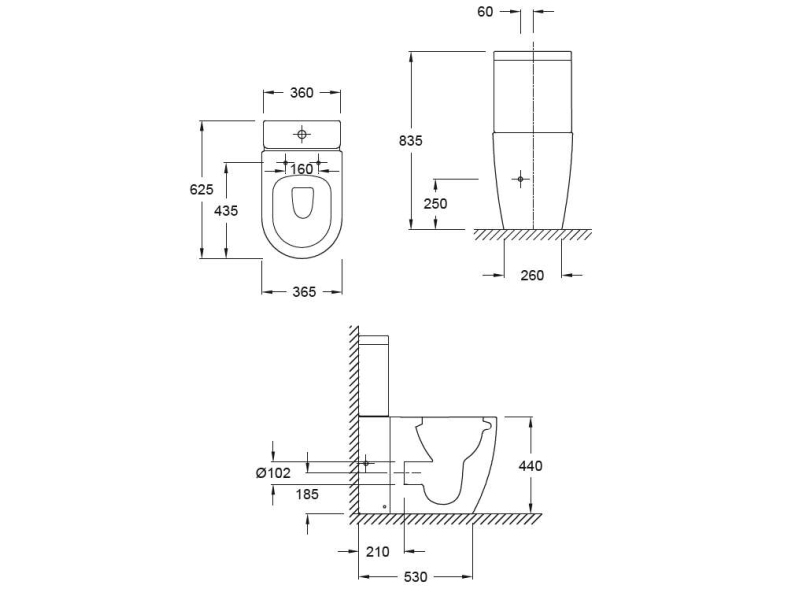 Купить UJAK102-0 Soprano чаша напольного унитаза c технологией Rimless 36 см*62,5 см, белый