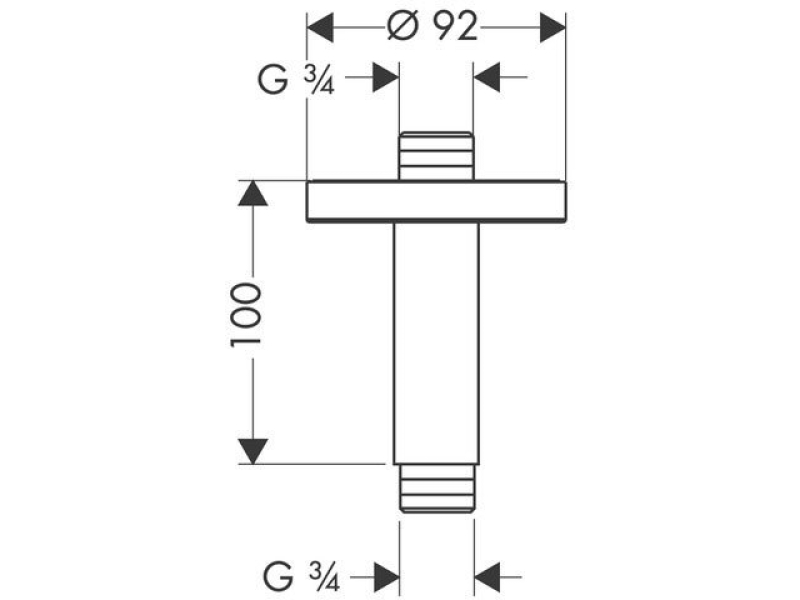 Купить Потолочное подсоединение 3/4 Hansgrohe 27418000