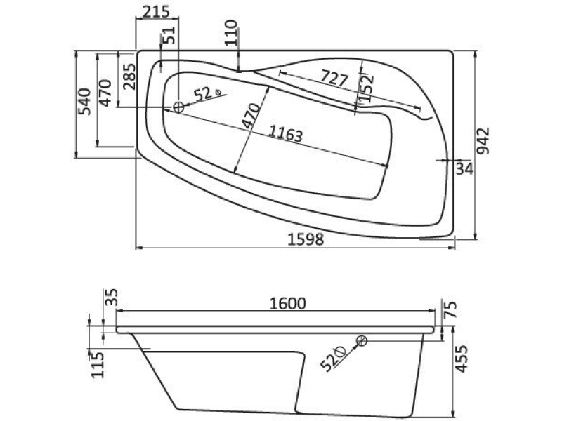 Купить Ванна акриловая Santek Майорка XL 160х95 правосторонняя белая 1.WH11.1.990