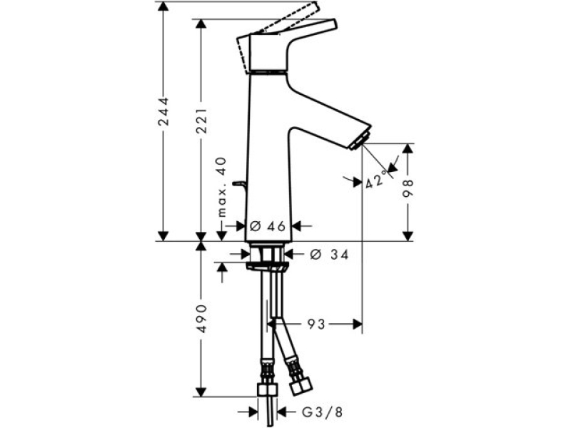 Купить Смеситель для раковины Hansgrohe Talis S 100 72020000