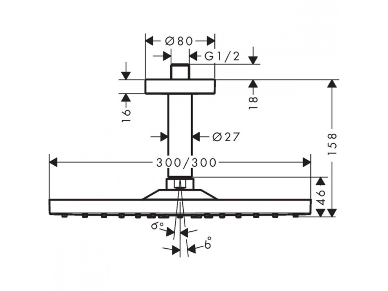 Купить Верхний душ Hansgrohe Raindance E 300 1jet 26250670