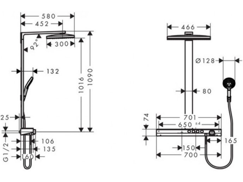 Купить Душевая система Hansgrohe Rainmaker Select 460 3jet Showerpipe 27106400