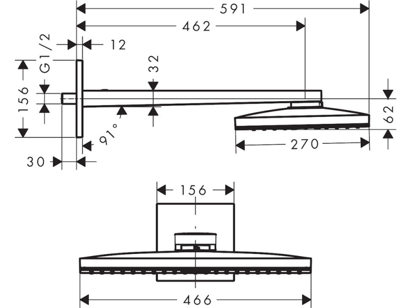 Купить Верхний душ Hansgrohe Rainmaker Select 460 1jet 24003600