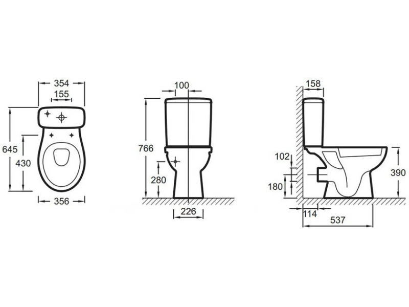 Купить Чаша напольного унитаза без обода Jacob Delafon Patio Rimless UJV102-00