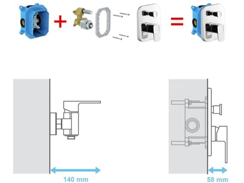 Купить Скрытая часть смесителя Ravak R-box RB 070.50 (X070052)